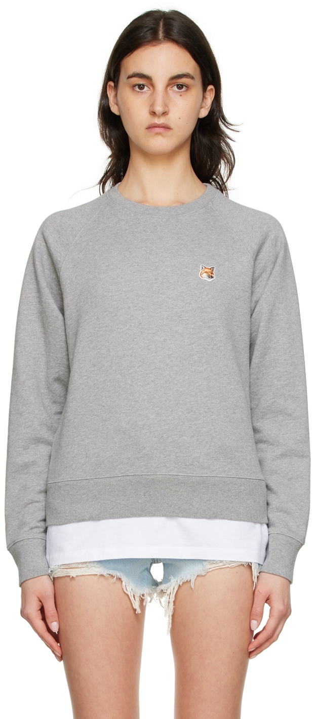 Maison Kitsuné Gray Fox Head Sweatshirt | Smart Closet