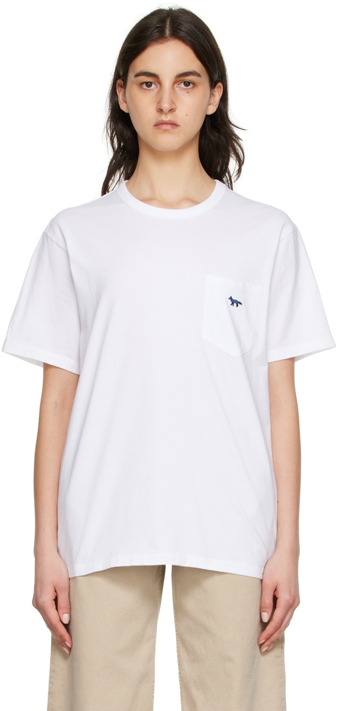 Maison Kitsuné White Fox T-shirt In P100 White