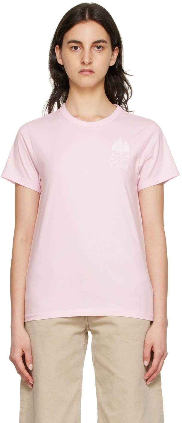 Pink Cotton T Shirt By Maison Kitsuné On Sale 3021