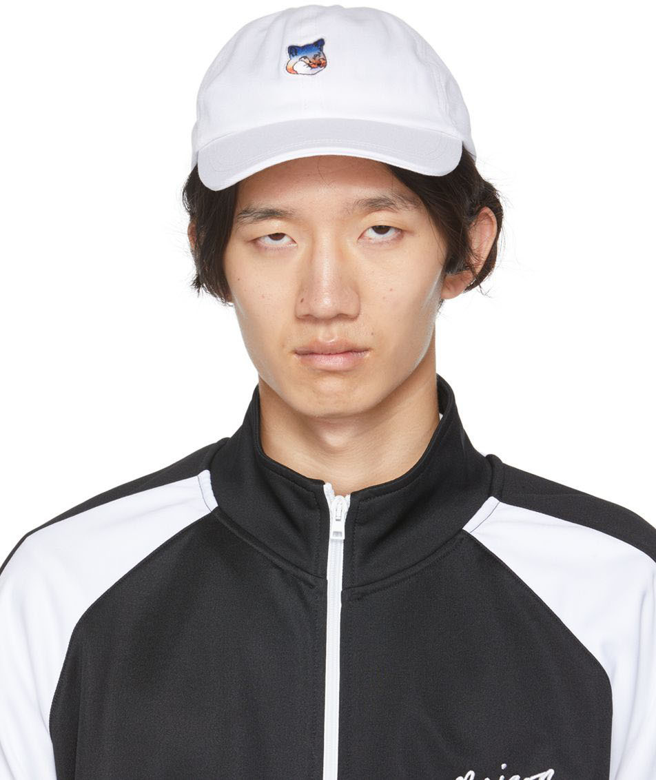 Maison Kitsuné: White Gradient Fox Head Cap | SSENSE