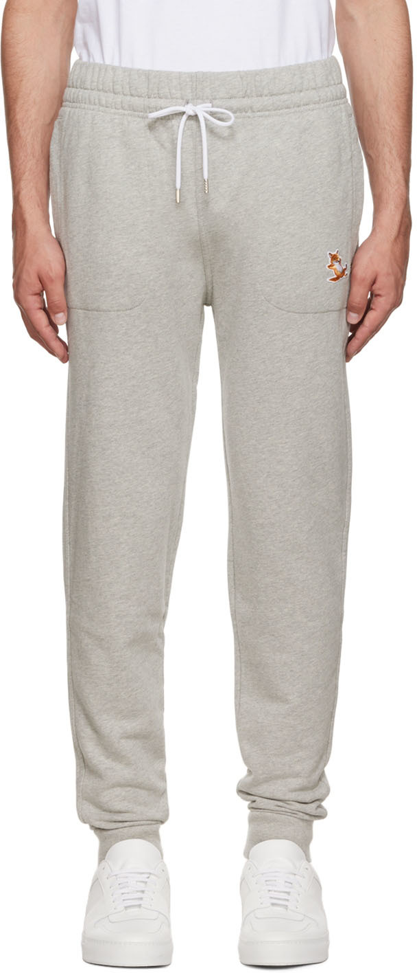 MAISON KITSUNÉ GREY CHILLAX FOX LOUNGE PANTS