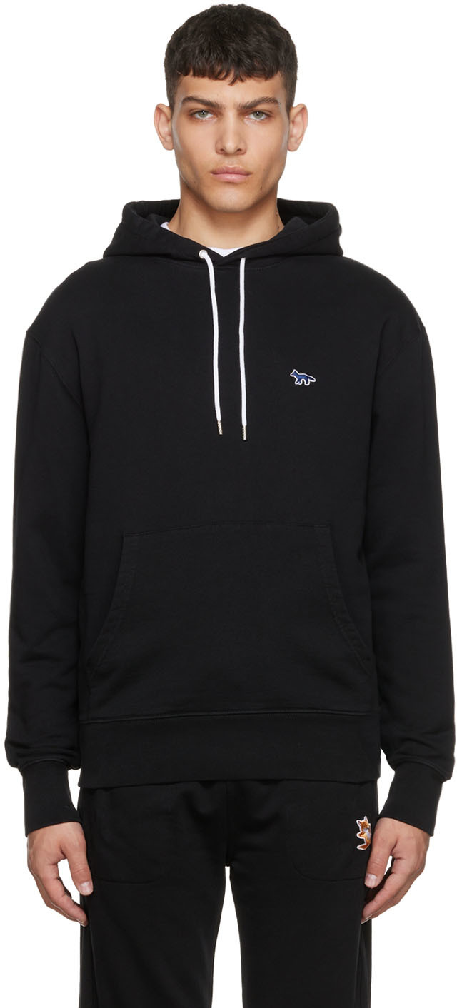 Maison Kitsuné Black Fox Hoodie In P199 Black