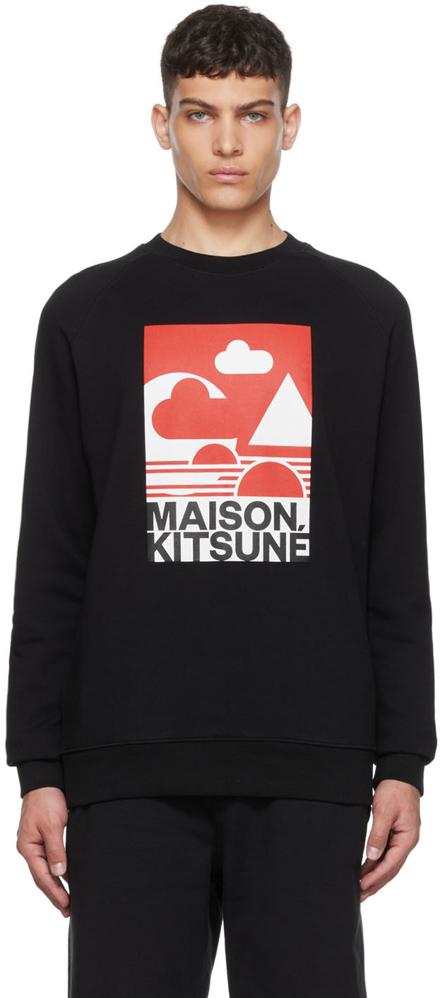 Maison Kitsuné: Anthony Burrillエディション ブラック スウェットシャツ | SSENSE 日本