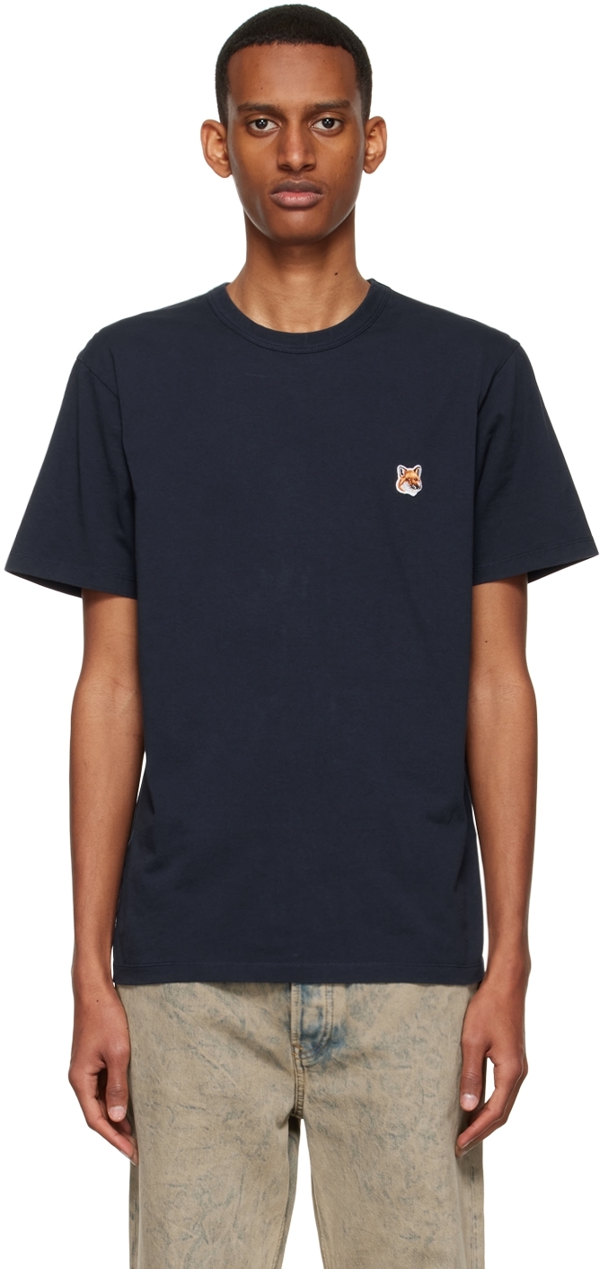 Navy Fox Head T-Shirt by Maison Kitsuné 