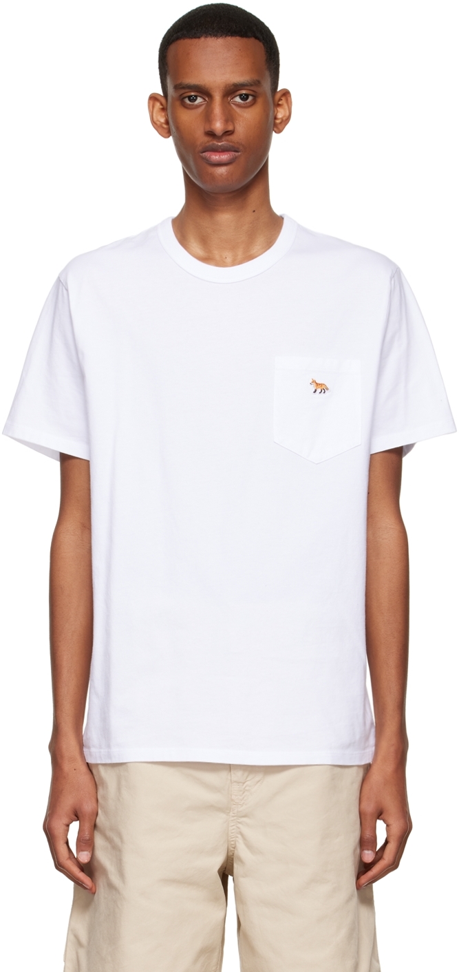 Maison Kitsuné White Tricolor Fox T-shirt In P100 White