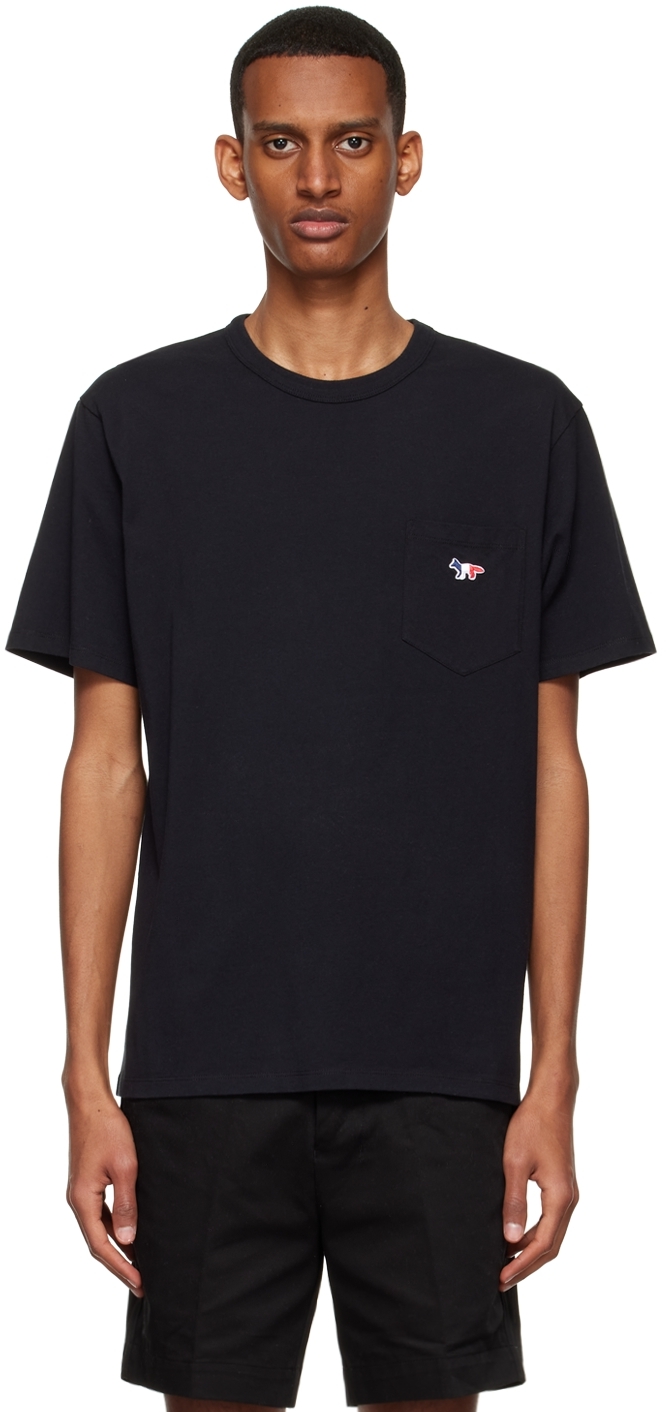 Maison Kitsuné: Black Tricolor Fox T-Shirt | SSENSE