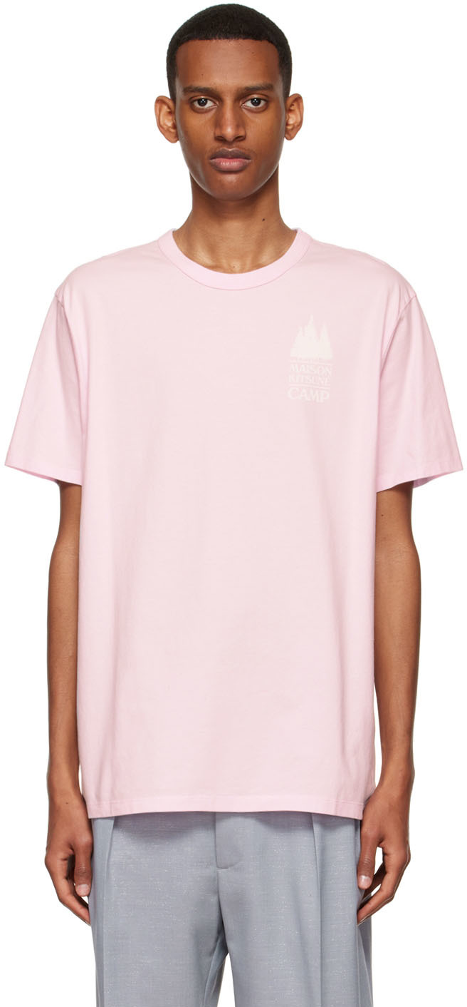 Pink Cotton T-Shirt by Maison Kitsuné on Sale