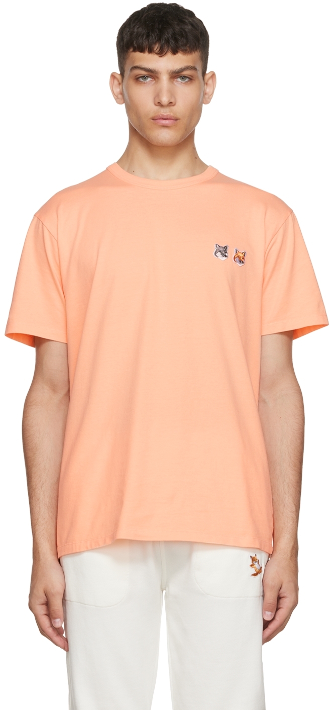 Maison Kitsuné Orange Double Fox Head T-Shirt