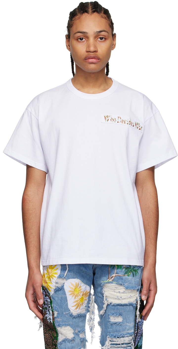 Who Decides War by MRDR BRVDO: White Cotton T-Shirt | SSENSE UK