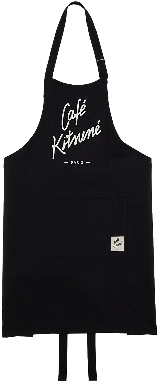 Maison Kitsune★[正規品] Unisex Apron Cafe Kitsune - Black Maison Kitsuné Black 'café Kitsuné' Apron In Black Bk | ModeSens