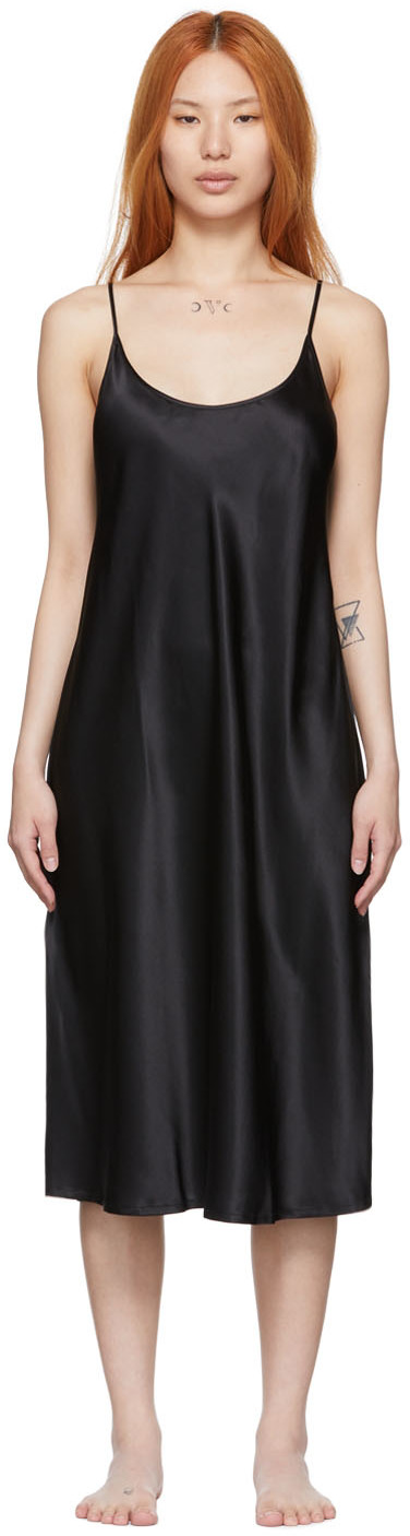 La Perla Black Silk Midi Dress