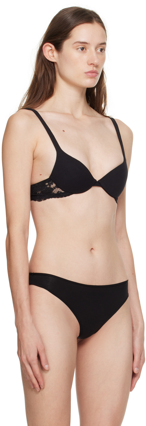 Bluebella Calypso sheer mesh non padded demi bra with gold chain hardware  detail in black
