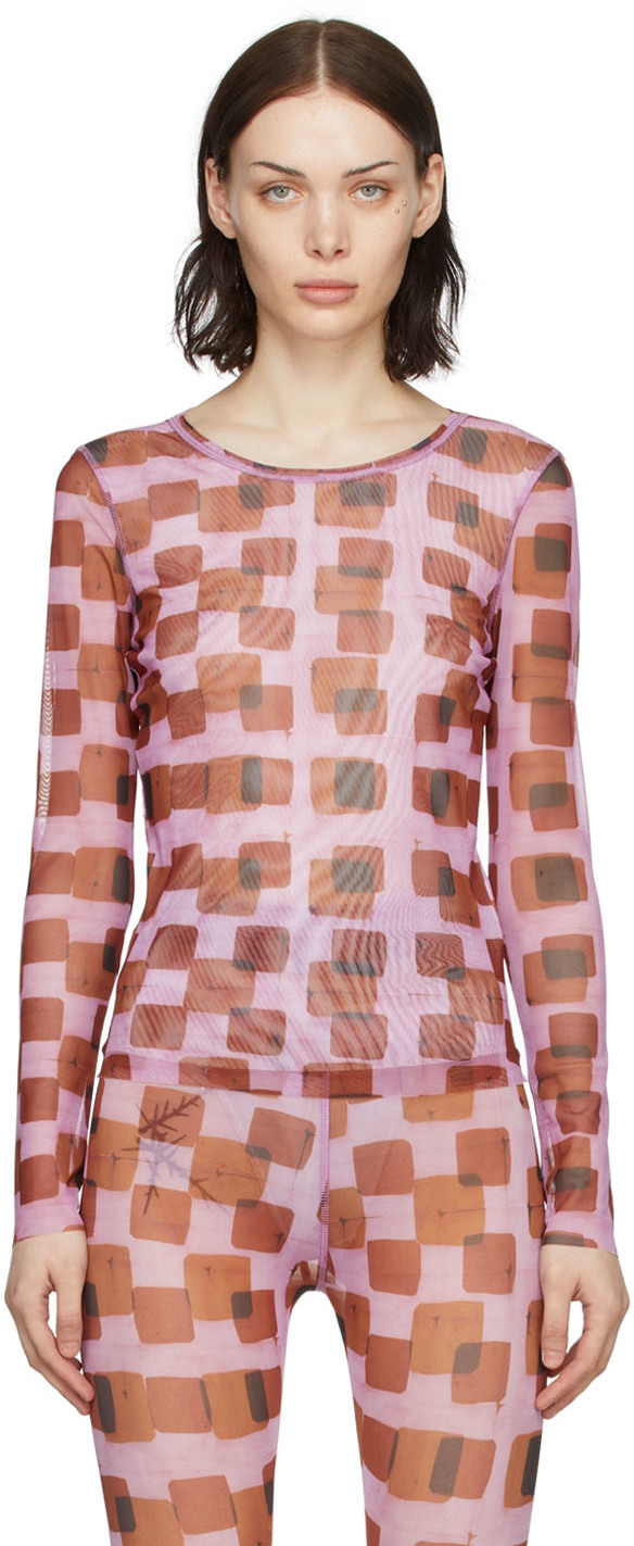 Henrik Vibskov Pink Recycled Polyester Long Sleeve T-Shirt