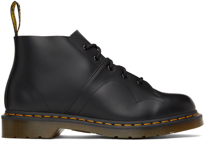 Dr. Martens Black Leather Church Monkey Boots