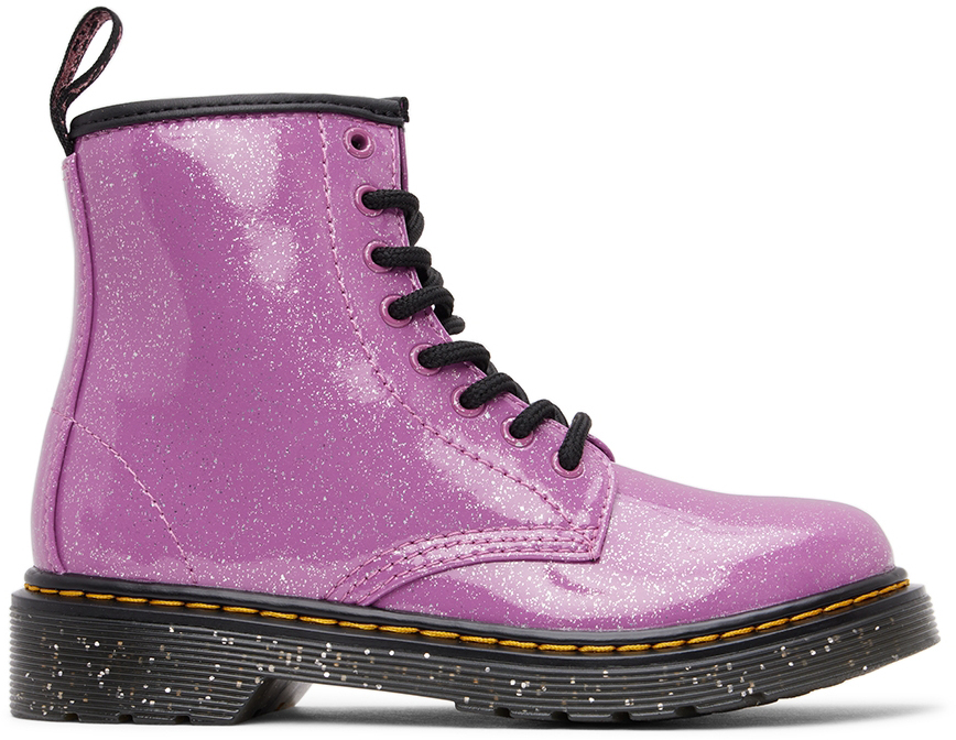 Shop Dr. Martens' Kids Pink 1460 Glitter Big Kids Boots In Dark Pink