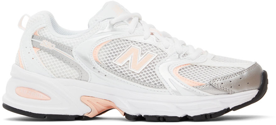 New Balance White & Pink 530 Sneakers