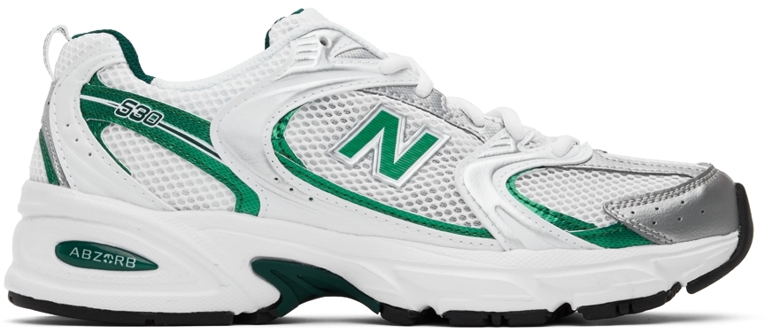 ديسيجوال New Balance: White & Green 530 Sneakers | SSENSE ديسيجوال