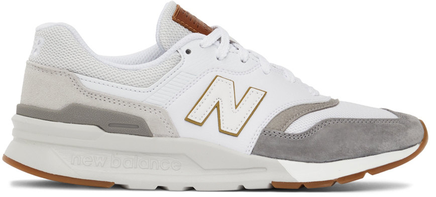 New Balance White & Grey 997H Sneakers
