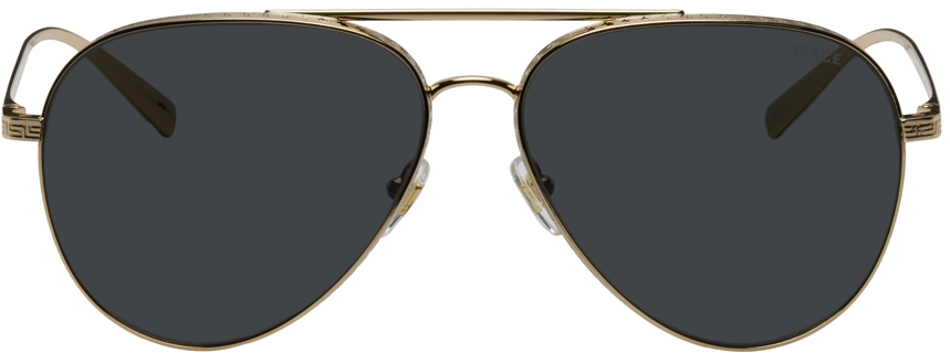 Versace Gold Greca Pilot Sunglasses