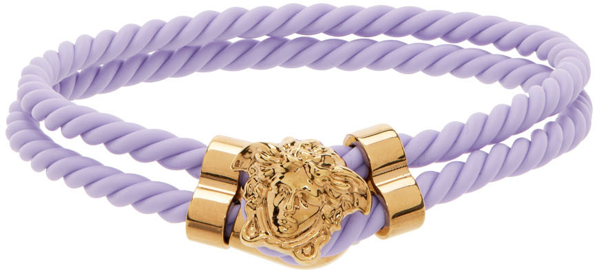 Versace Purple Braided Medusa Bracelet