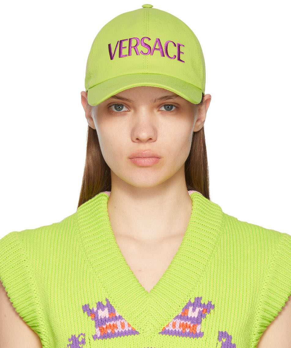Versace Green Embroidered Logo Cap