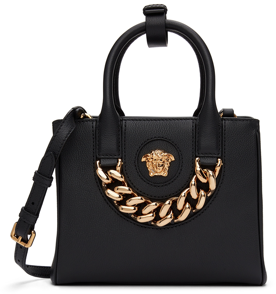 Versace Black 'la Medusa' Top Handle Bag In 1b00v Black-