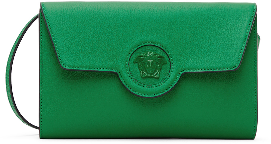 Versace Green 'La Medusa' Long Wallet Bag