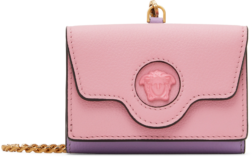 Versace Pink & Purple Calfskin Shoulder Bag