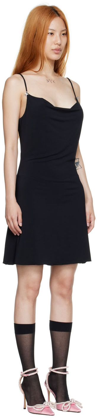 MACH & MACH BLACK VISCOSE MINI DRESS 