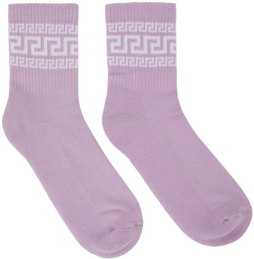 Versace Purple Greca Athletic Socks