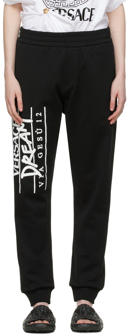Versace Black Cotton Lounge Pants