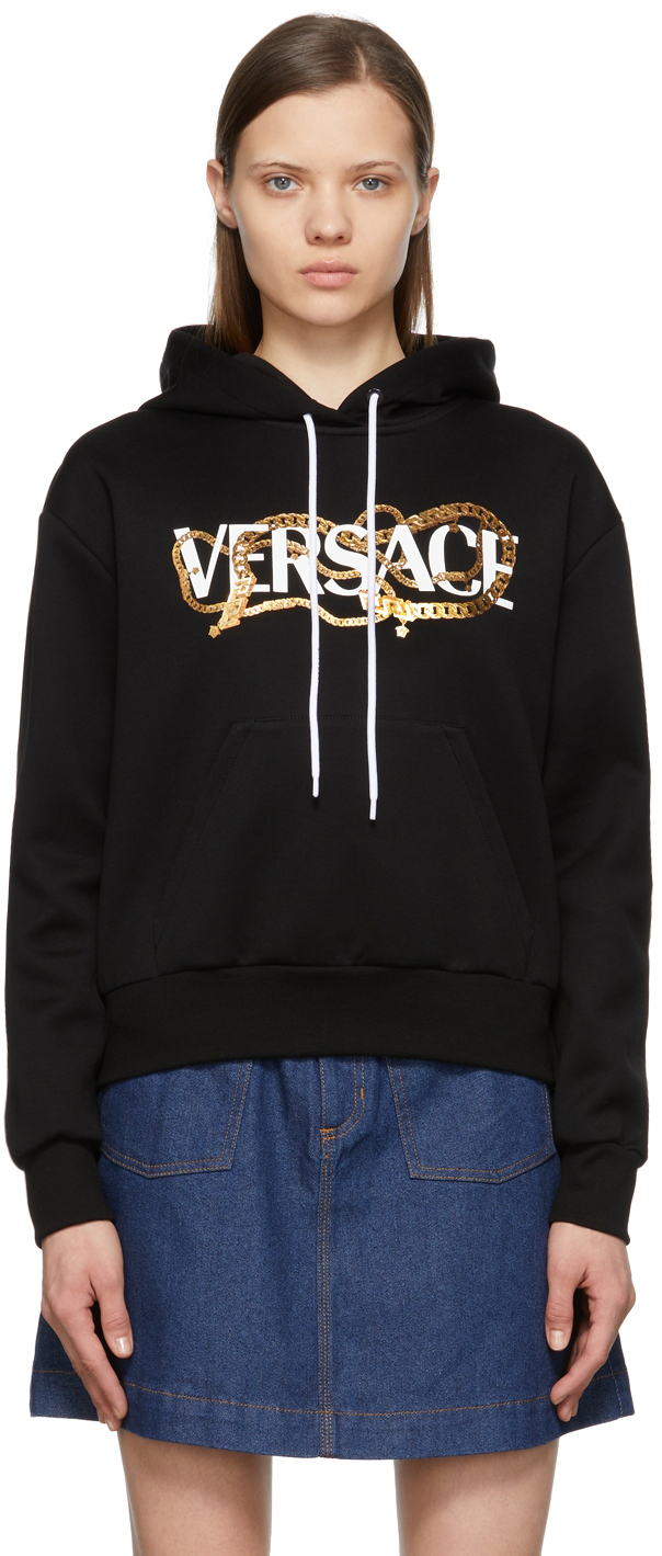 Versace Black Chain Logo Hoodie