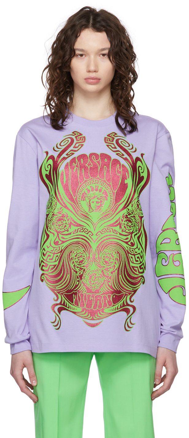 Versace: Purple Medusa Music T-Shirt | SSENSE