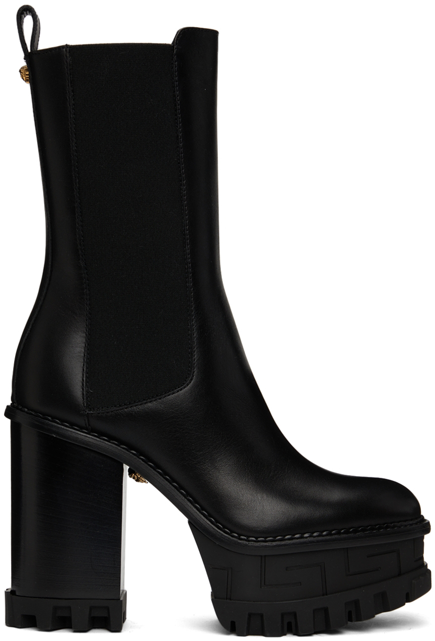 Versace Black Platform Boots