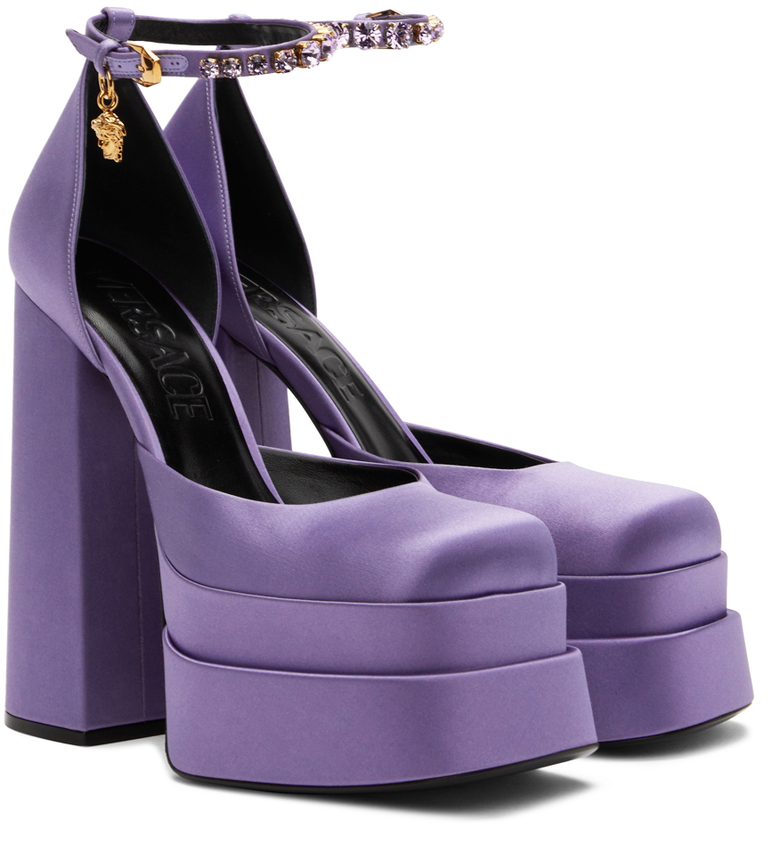 Versace Purple Medusa Aevitas Platform Heels | Smart Closet