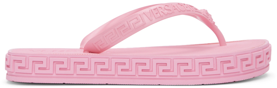 Versace Pink Greca Sandals