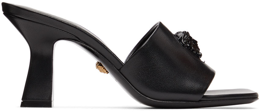 Black 'La Medusa' Heeled Sandals by Versace on Sale