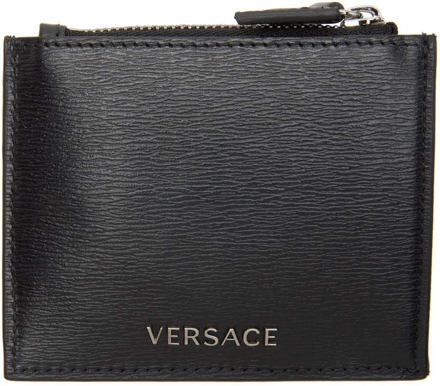 Versace Black 'V' Card Holder