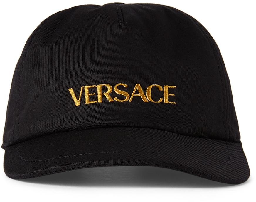 Versace Kids Black \u0026 Gold Logo Baseball Cap