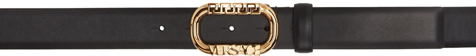 Versace Black Logo Belt