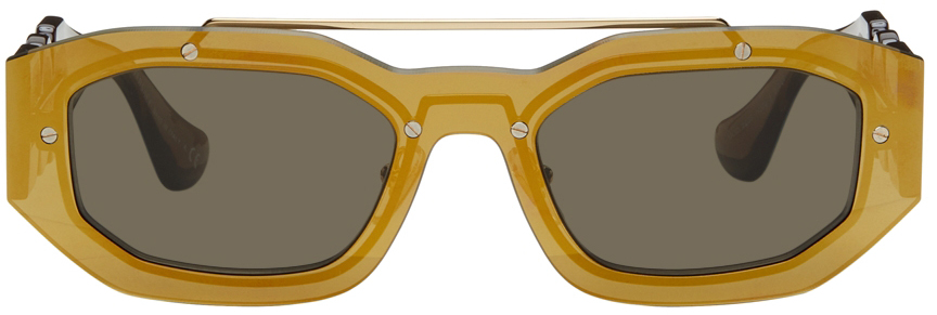 Versace Gold Mirror Medusa Biggie Sunglasses