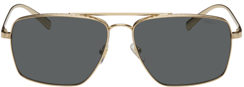 Versace Gold Greca Deep Profile Sunglasses