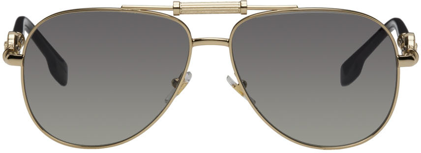 Versace Gold Aviator Bridge Sunglasses