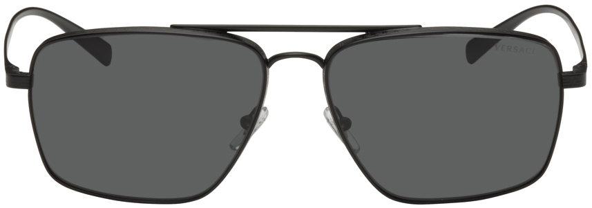 Versace Black Greca Deep Profile Sunglasses