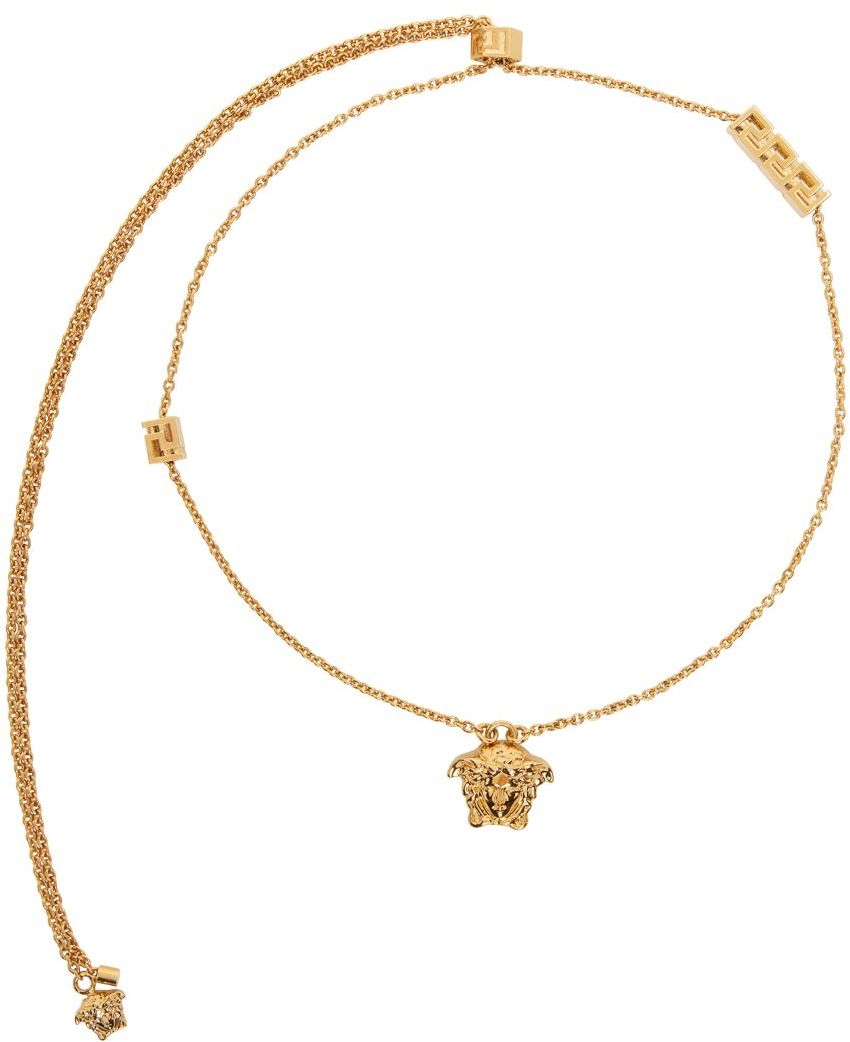 Gold Medusa Necklace by Versace on Sale