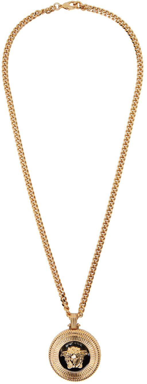 Versace Gold & Black Medusa Biggie Necklace