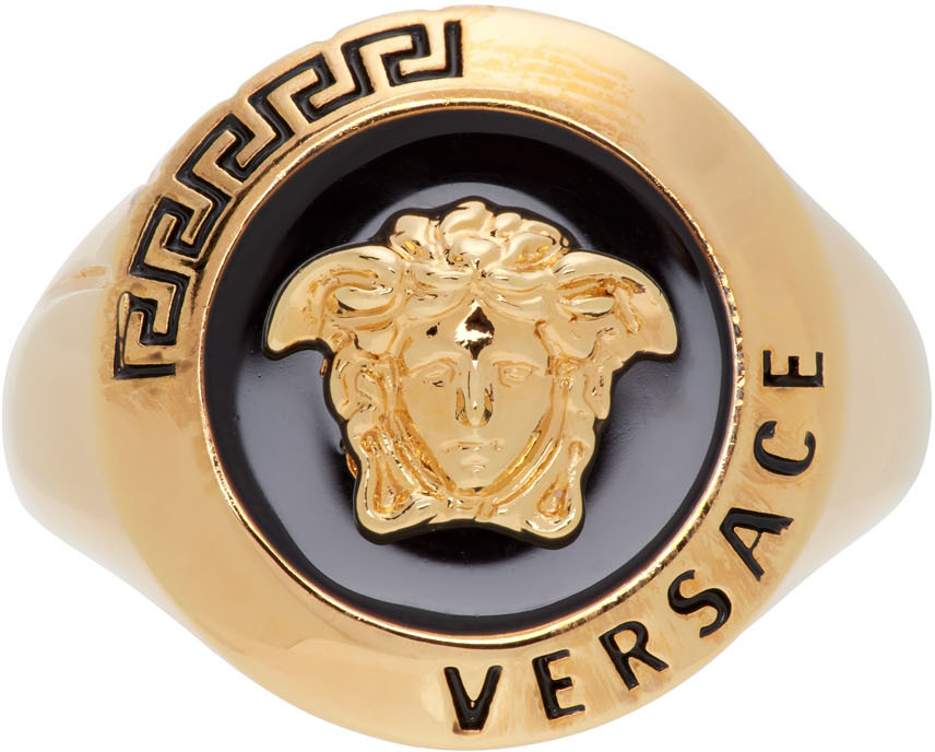 Versace: ゴールド メドゥーサ リング | SSENSE 日本