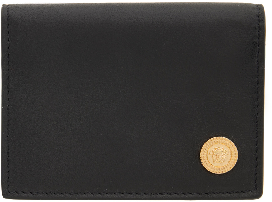 Versace Black Medusa Wallet In 1b00v Black
