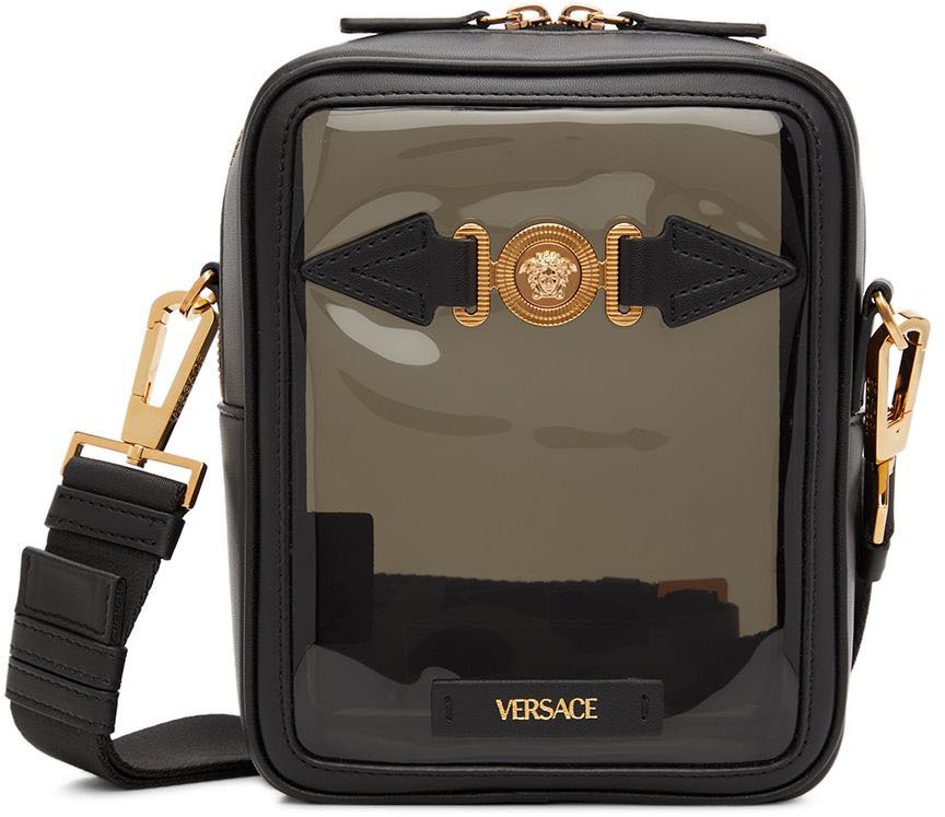 Versace Black Medusa Biggie Messenger Bag