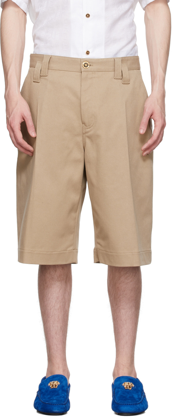 Beige Cotton Shorts